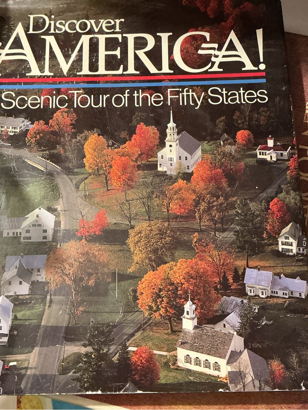 Vintage Discover America! Coffee Table Book - Orange, Red, Green, White